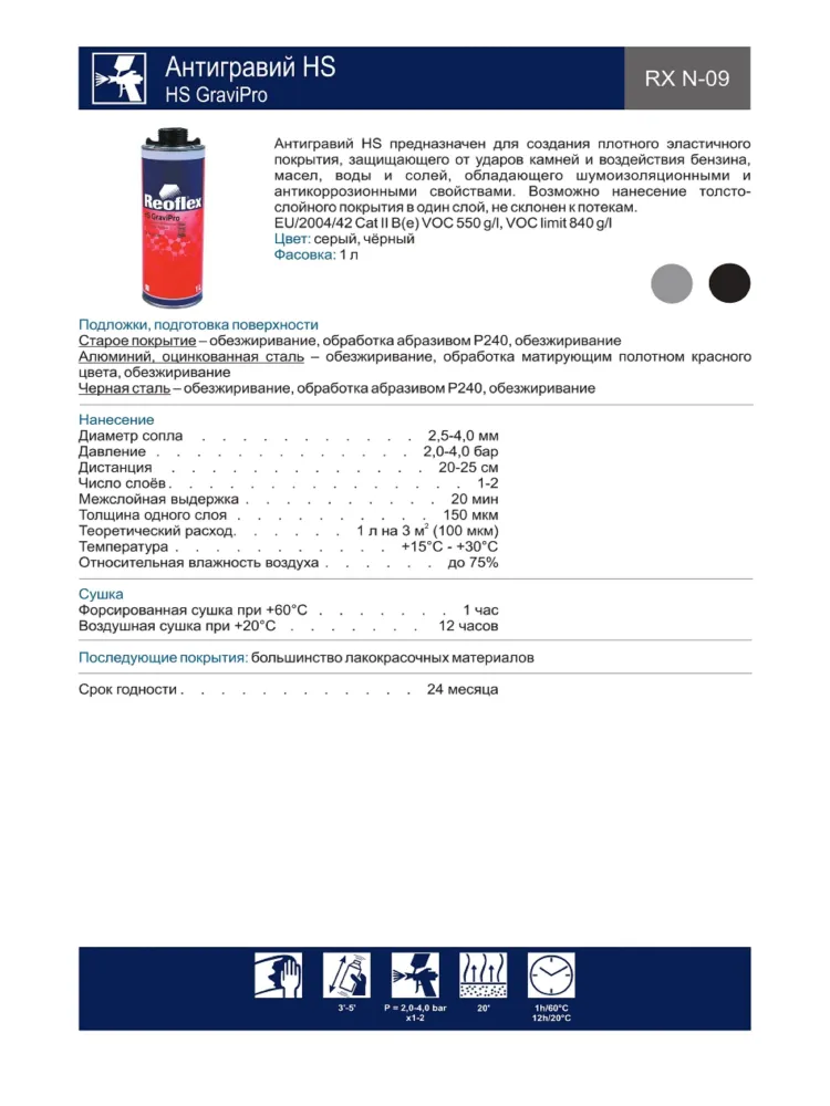 Антигравий REOFLEX НS БЕЛЫЙ 1л